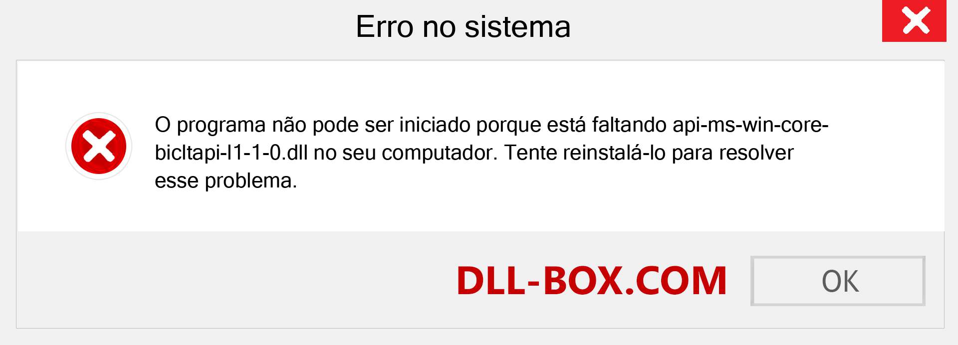 Arquivo api-ms-win-core-bicltapi-l1-1-0.dll ausente ?. Download para Windows 7, 8, 10 - Correção de erro ausente api-ms-win-core-bicltapi-l1-1-0 dll no Windows, fotos, imagens